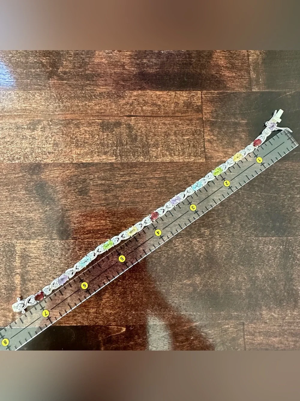 Dee Berkeley Jewelry semi-precious stone tennis bracelet, 7.5in